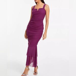 Quiz Purple Sleeveless Ruched Maxi Dress Sz 14NWT Evening/Cocktail/Wedding Guest